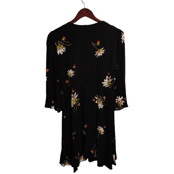 Free People Dress Times On My Side Mini Tea Small Black Floral - Picture 3 of 7